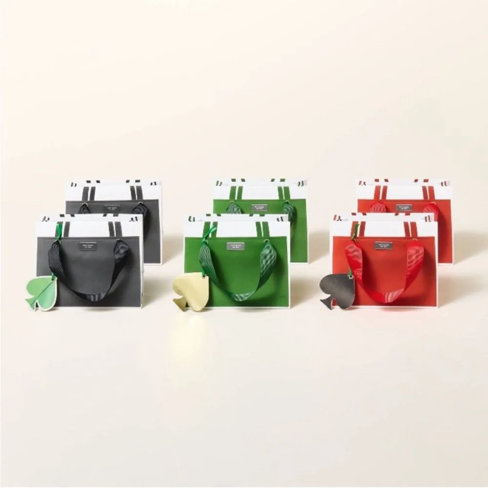 SIX Kate Spade Party Favor Bags - Black, Green, Red limited Edition 🥳🥳❌❌